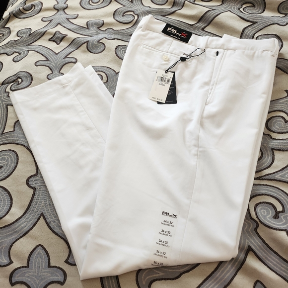$148 Men's RLX Golf Tailored Fit Performance Pants 34X32 - White - NWT!!! - Picture 3 of 12